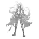 Anime character in a dynamic action pose tattoo design idea