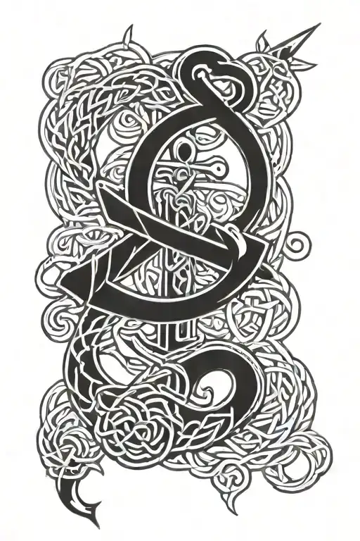 celtic father knot anchor intertwined tattoo design idea