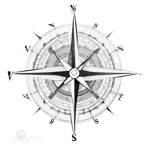 Compass tattoo design idea