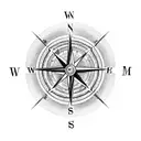 Compass with family initials tattoo design idea