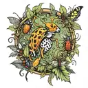 jungle, forest, bugs, animal  tattoo design idea