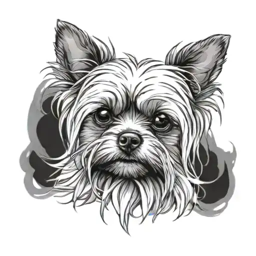 yorkie ghost tattoo design idea