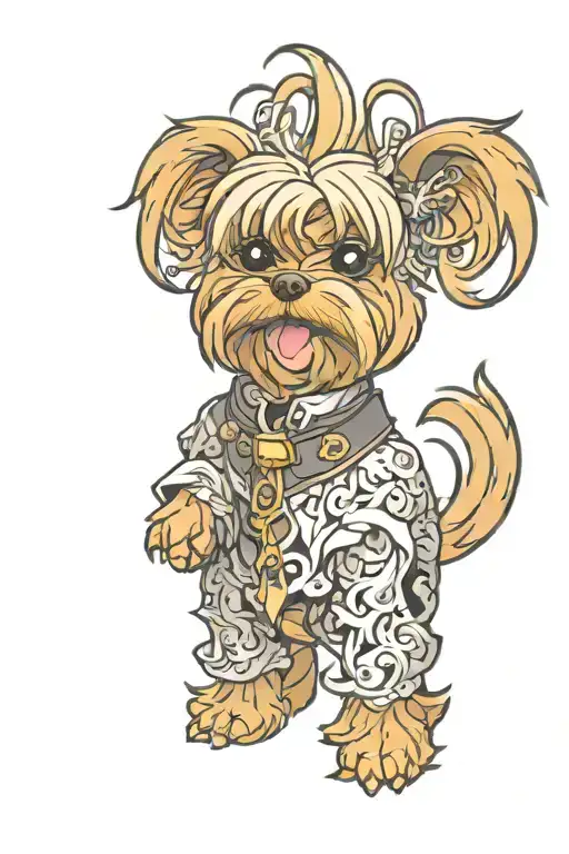 yorkie ghost tattoo design idea