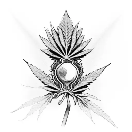 marihuana Plant,MAN dont see dont heard dont tell criminal life tattoo design idea