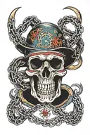 kracken uav chains wrapped water nautical Afghanistan punisher skull tattoo design idea