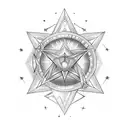 ishtar star inside an ouroboros tattoo design idea