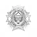 ishtar star inside an ouroboros tattoo design idea