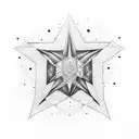 ishtar star inside an ouroboros tattoo design idea