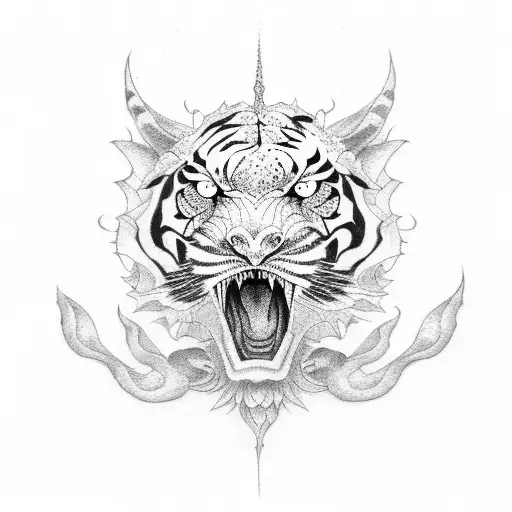 dragon and tiger tattoo design idea