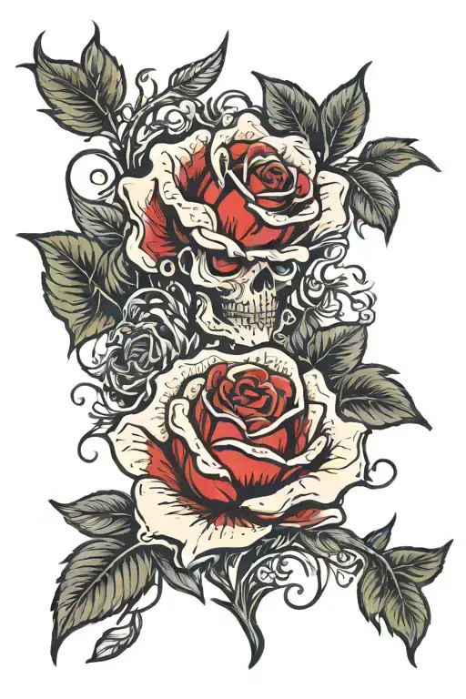 bereshit tattoo with red roses transitioning into dead roses then resurrecting into white roses with gold tips tattoo design idea