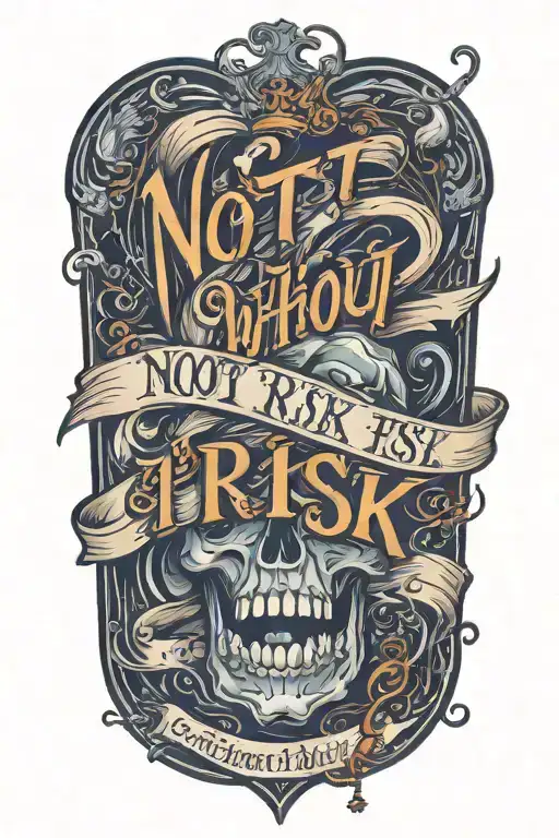 script "not without risk" tattoo design idea