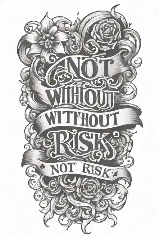 script "not without risk" tattoo design idea
