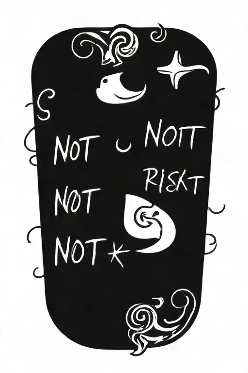 latin script "not without risk" tattoo design idea