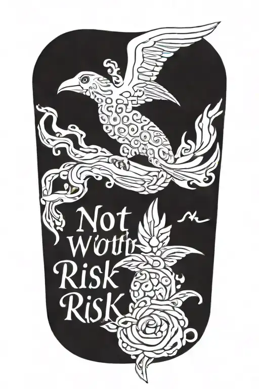 script "not without risk" tattoo design idea