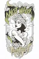script "not without risk" tattoo design idea