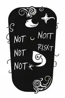 latin script "not without risk" tattoo design idea