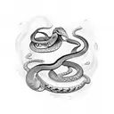 Snake with one loop in the center tattoo design idea