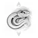 Snake with one loop in the center tattoo design idea