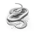 Snake with one loop in the center tattoo design idea