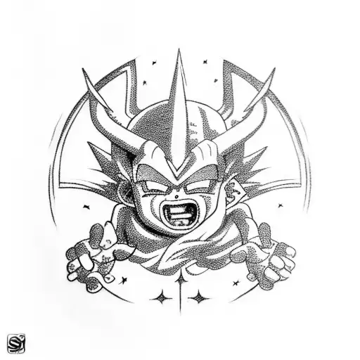 Sigil of lucifer, dragon ball z, adventure time, futurama, space, cosmos, universe tattoo design idea