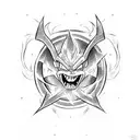 Sigil of lucifer, dragon ball z, adventure time, futurama, space, cosmos, universe tattoo design idea