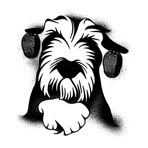 Schnauzer with blueberries  tattoo design idea