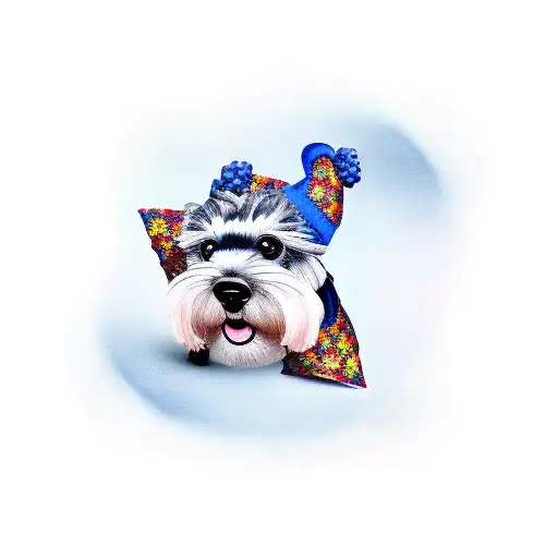 Schnauzer with blueberries  tattoo design idea