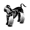 Schnauzer with blueberries  tattoo design idea