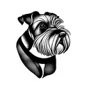 Schnauzer with blueberries  tattoo design idea