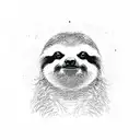 Sloth using a mace tattoo design idea