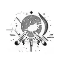 meteor shower tattoo design idea