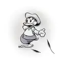 Donald duck with a Four-leaf clover in his Hand tattoo design idea