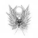 Icarus man falling with wings tattoo design idea