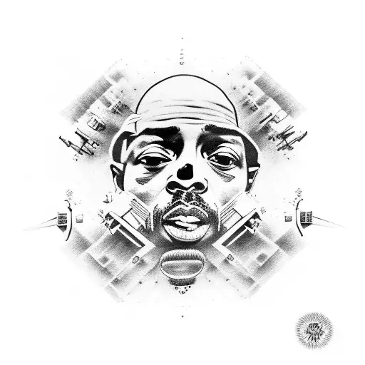 all eyes on me by 2pac on top left side The Slim Shady on right top side  OK Computer on right b hybrid theory on vinyl  tattoo design idea