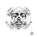 all eyes on me by 2pac on top left side The Slim Shady on right top side  OK Computer on right b hybrid theory on vinyl  tattoo design idea