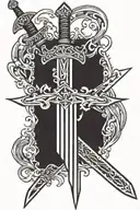 sword double edged sword tattoo design idea