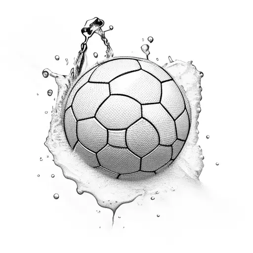 A soccer ball being poured into a glass of beer tattoo design idea