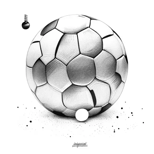 A dog balancing a soccer ball on its nose tattoo design idea