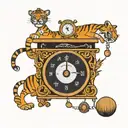 weighing scale ,  tiger tattoo design idea