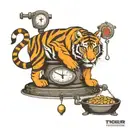 weighing scale ,  tiger tattoo design idea