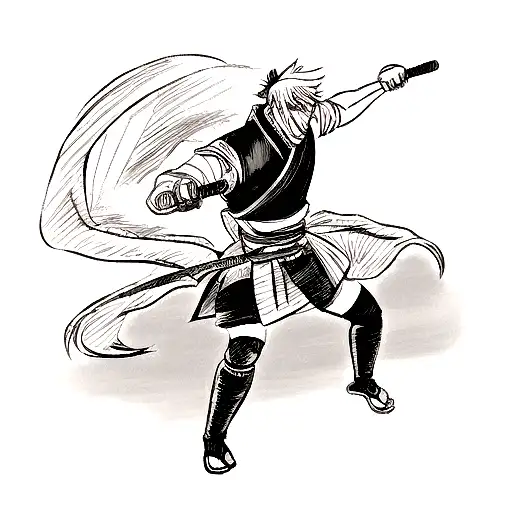 samurai fighting a dragon tattoo design idea