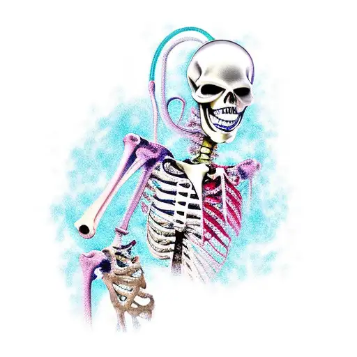 skeleton wearing stethoscope  tattoo design idea