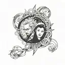 Create a tattoo featuring the album covers of Linkin Park and Evanescence intertwined tattoo design idea