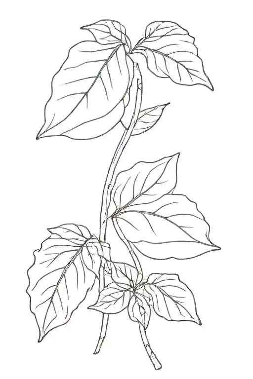 basil leaf tattoo design idea
