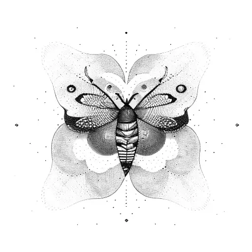 moon moth tattoo design idea