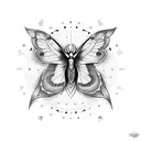 moon moth tattoo design idea