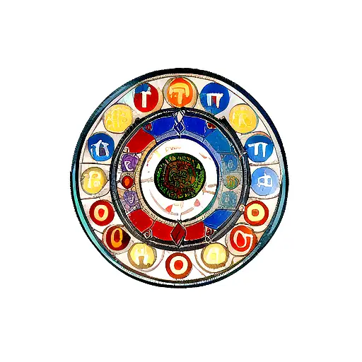 wheel of time and sefai symbol,Yong Yang, circle of life tattoo design idea