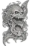 jaw eats leg tattoo design idea