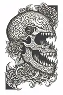jaw eats leg tattoo design idea