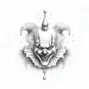 scary clown  tattoo design idea